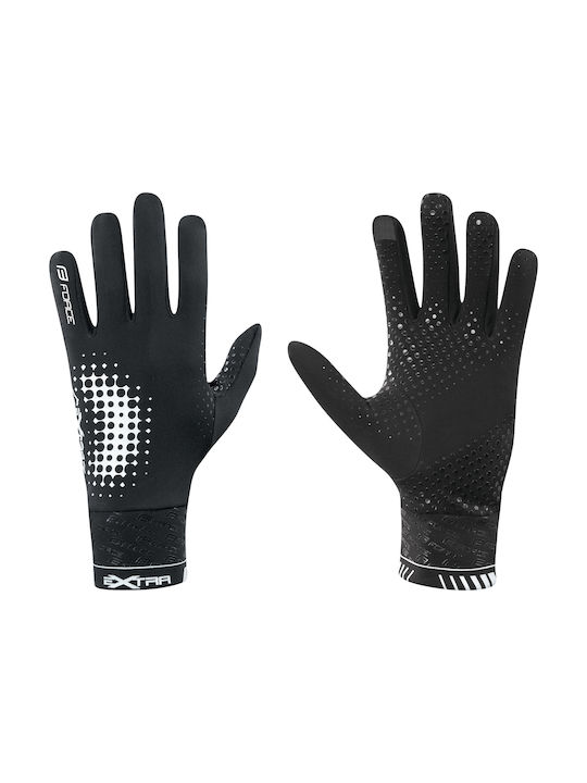 Force Extra Voller Finger Fahrradhandschuhe Erwachsene Schwarz