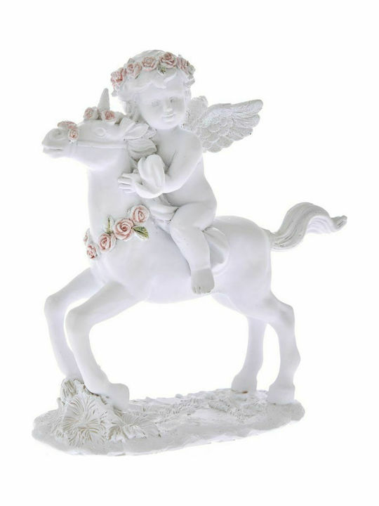 Iliadis Christmas Plastic Cherub Figure White 15x14x6cm