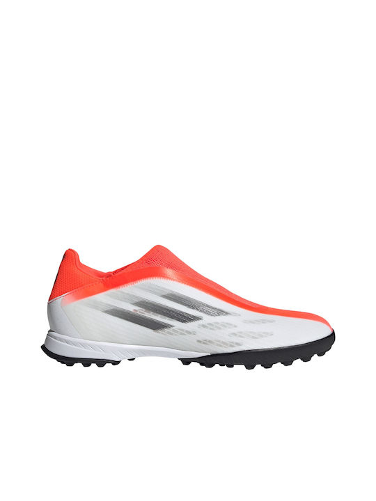 Adidas X Speedflow.3 LL TF Χαμηλά Ποδοσφαιρικά Παπούτσια με Σχάρα Cloud White / Iron Metallic / Solar Red