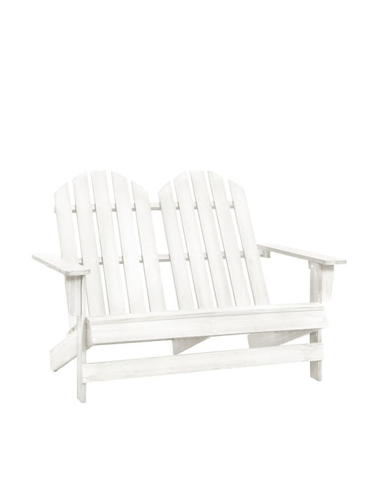 Outdoor-Stuhl Hölzernes Adirondack White 119.5x85.5x89.5εκ.