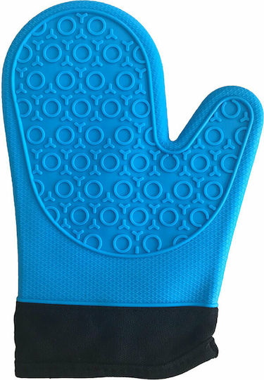 Silicone Oven Mitt Blue