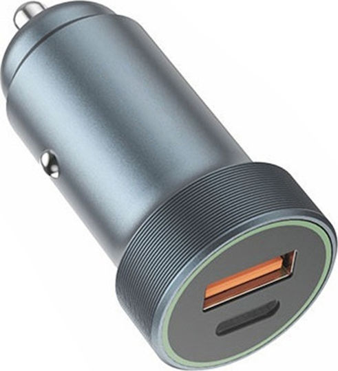 OTU C01 Încărcător Auto Încărcare Rapidă cu Porturi: 1xUSB 1xType-C