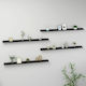 Shelves Wall Black 4pcs 115x9x3cm