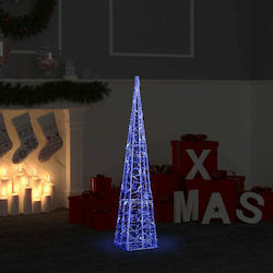 vidaXL Christmas Decorative Illuminated Plastic Tree Cone 90cm Yes Battery Blue