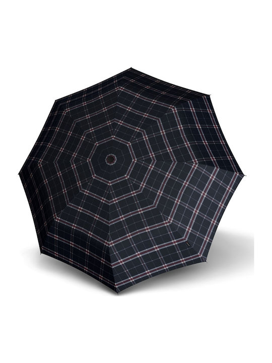 Knirps T.200 Duomatic Windproof Automatic Umbrella Compact Check Navy