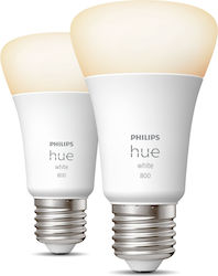 Philips Smart LED Bulbs 9W for Socket E27 and Shape A60 Warm White 806lm Dimmable 2pcs