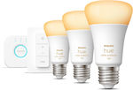 Philips Smart Λάμπες LED 8W για Ντουί E27 και Σχήμα A60 Ρυθμιζόμενο Λευκό 1055lm Dimmable 3τμχ