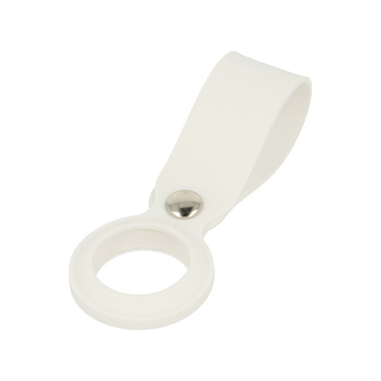 Slide Keychain Loop Schlüsselbund-Etui Silikon für AirTag in Weiß Farbe