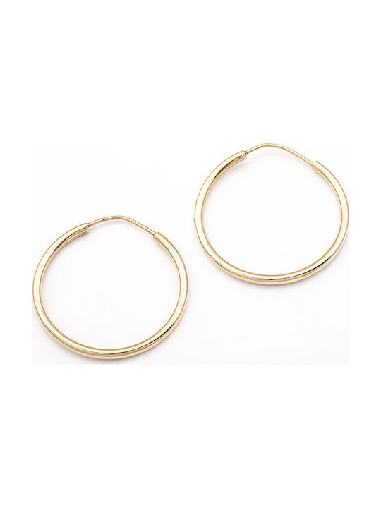 14K Gold earrings, thin hoops.