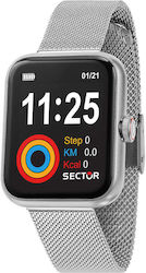Sector S03 Smartwatch with Heart Rate Monitor (Silver Stainless Steel)