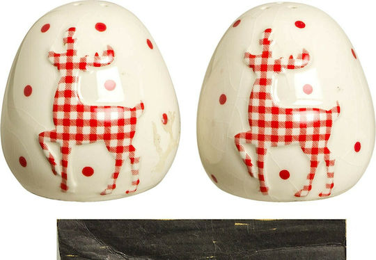 JK Home Decoration Weihnachts-Salz- und Pfeffer-Set Keramisch Beige 2Stück
