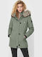 Iris Women's Long Parka Jacket for Winter with Hood Shadow