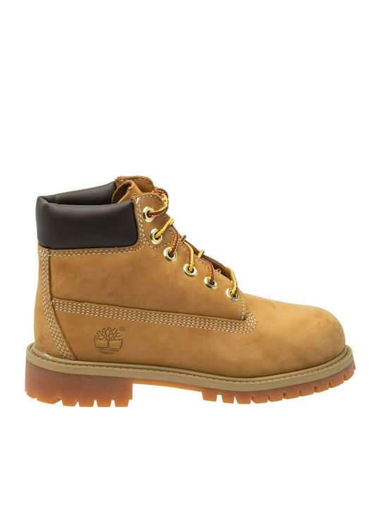 Premium Leder Kinderstiefel mit Schnürsenkeln Braune