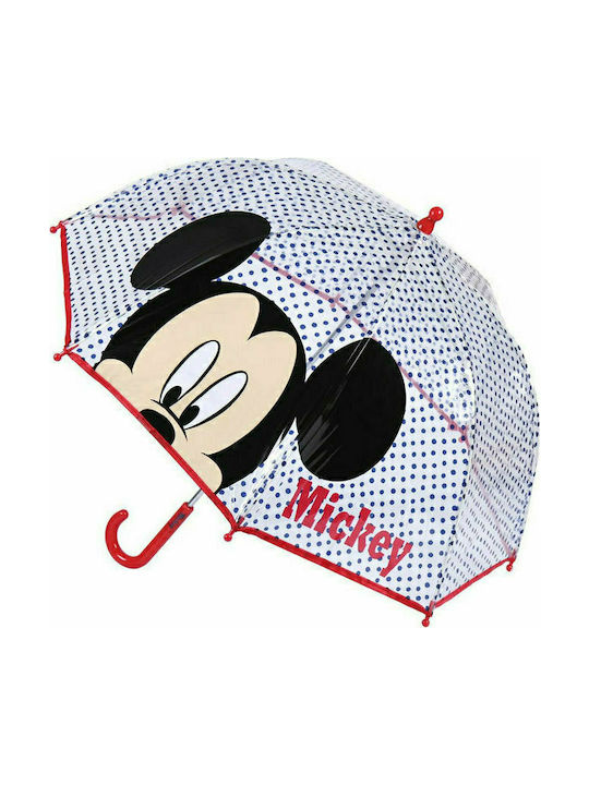 Mickey Mouse Clubhouse Umbrelă pentru copii Mâner curbat Mickey transparentă cu diametrul de 90cm.