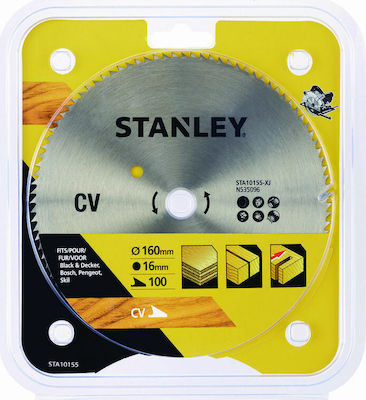 Stanley STA10155 Cutting Disc Wood 160mm with 100 Teeth 1pcs