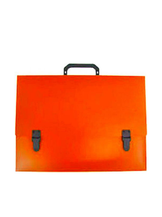 Plastic Drafting Bag with Buckle and Handle 40x5x30cm Orange