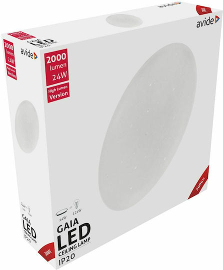 Avide Deckenleuchte 38cm Weiß mit Integrierter LED