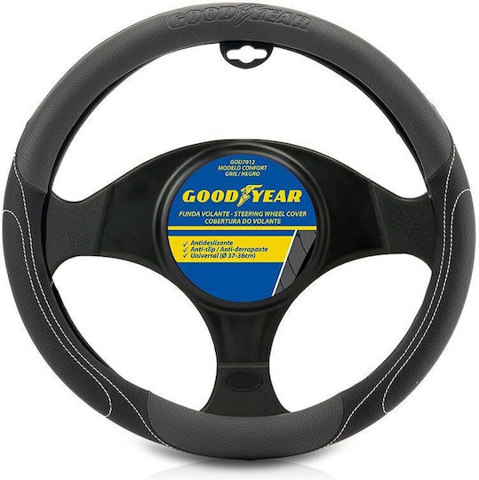 Goodyear Car Steering Wheel Cover Confort with Diameter 37-39cm Synthetic Gray