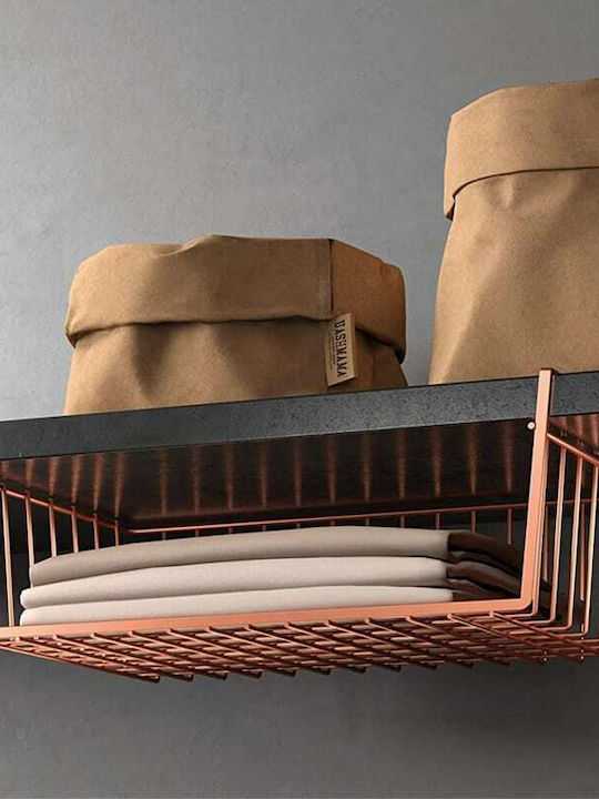 Metaltex Κρεμαστό Ράφι Kanguro Μεταλλικό 40x14x14εκ. Ροζ Χρυσό