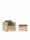 Garden & Outdoor Furniture Set for Small Spaces 2 Pieces Green with Pillows