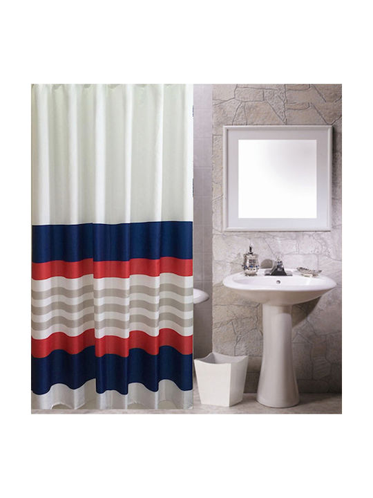 Cyclops Fabric Shower Curtain 240x180cm Λευκή