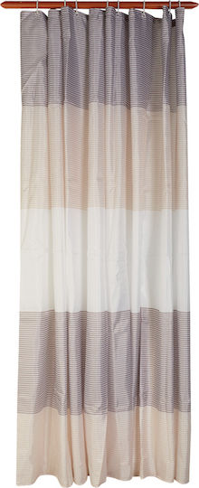 Cyclops Stripy Shower Curtain Fabric 240x180cm Beige