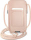 Guess Saffiano Metal Logo L Sock & Pouch Pink