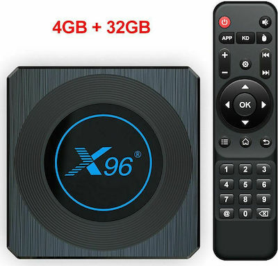 TV Box X96 4K UHD με WiFi USB 2.0 / USB 3.0 4GB RAM και 32GB Αποθηκευτικό Χώρο με Λειτουργικό Android 11.0