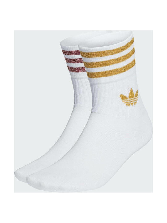 Adidas Glitter Αθλητικές Κάλτσες Λευκές 2 Ζεύγη