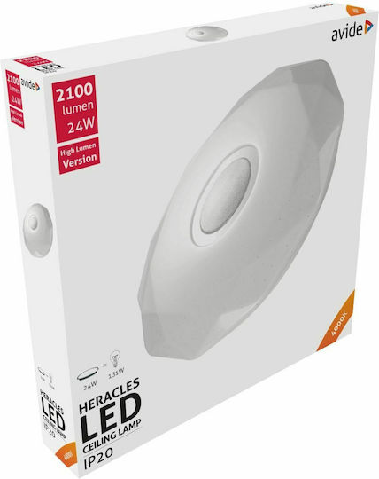 Avide ACLO38NW-24W-HER Plafonieră de Tavan 39.5buc Albă cu LED Integrat