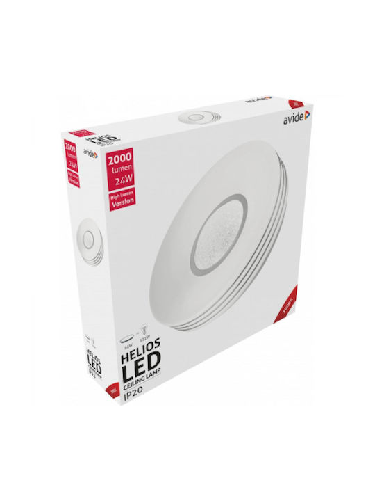 Avide ACLO38WW-24W-HEL Πλαφονιέρα Οροφής 38εκ. Λευκή με Ενσωματωμένο LED