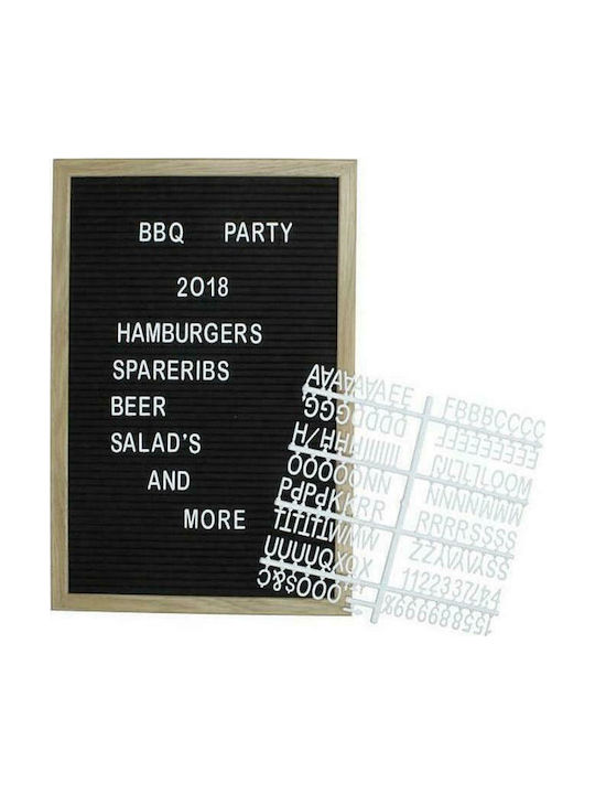 Zaros Decorative Noticeboard Black Made of Metal 30x1.2x45cm
