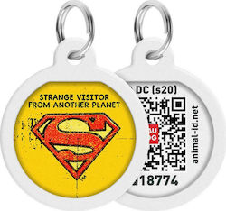 WauDog Superman Vintage Μεταλλική Ταυτότητα με QR Code 25mm