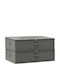 vidaXL Fabric Storage Box with Lid Gray 70x40x18cm 2pcs