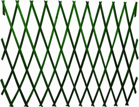 Foldable Garden Trellis Made of Wood with Rhombus Grid in Green Colour 300x100cm