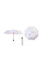 Total Gift Kids Curved Handle Auto-Open Umbrella Bubble with Diameter 88cm White