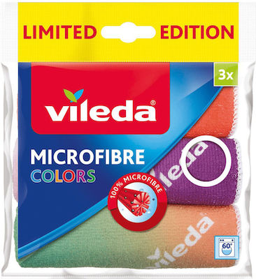 Vileda Colors Lavete de Curățare cu Microfibre Utilizare generală Colorate 3buc