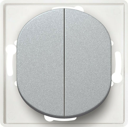 Aling Conel Eon Recessed Wall Switch Lighting Two-Way without Frame Silver