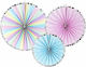 PartyDeco Set Papierfächer Hängendes Ornament für Party 3 Stück