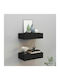 Black Wall Shelves (2 Pieces) 40x23.5x10cm
