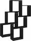 Shelf Wall Black Velvet-Black Metal 78x15x93cm