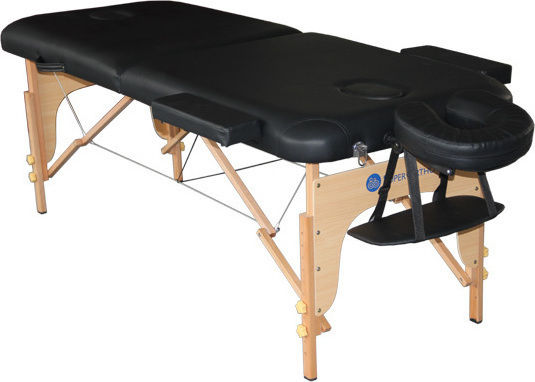 SuperOrtho Pro_2 Tragbares Zusammenklappbares Physiotherapie-Bett Schwarz aus Holz 190x71cm