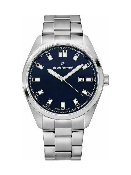 CLAUDE BERNARD Classic Silver Stainless Steel Bracelet