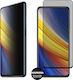 Idol 1991 0.25mm Privacy Antispy Semi Curved Full Glue Full Face Tempered Glass Black (Poco X3 NFC / X3 Pro)