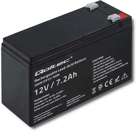 Qoltec UPS Battery with Capacity 7.2Ah and Voltage 12V 53062 1pcs