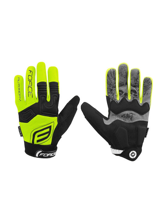 Force Mtb Autonomy Fluo Yellow Full Finger Cycling Gloves Adults Yellow