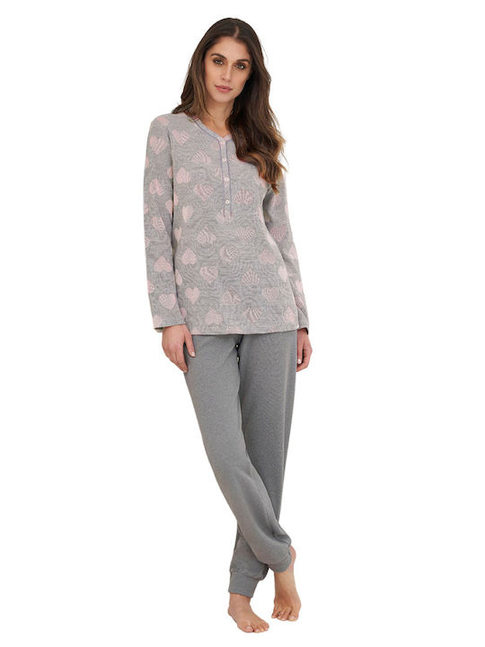 Linclalor Women's Pajama Fleece 277650 Grey