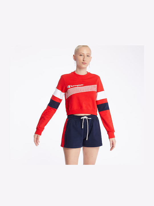 Champion Cropped Γυναικείο Φούτερ Κόκκινο