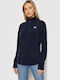 Daybreaker Winter Women's Fleece Blouse Hiking Long Sleeve with Zipper Navy Blue