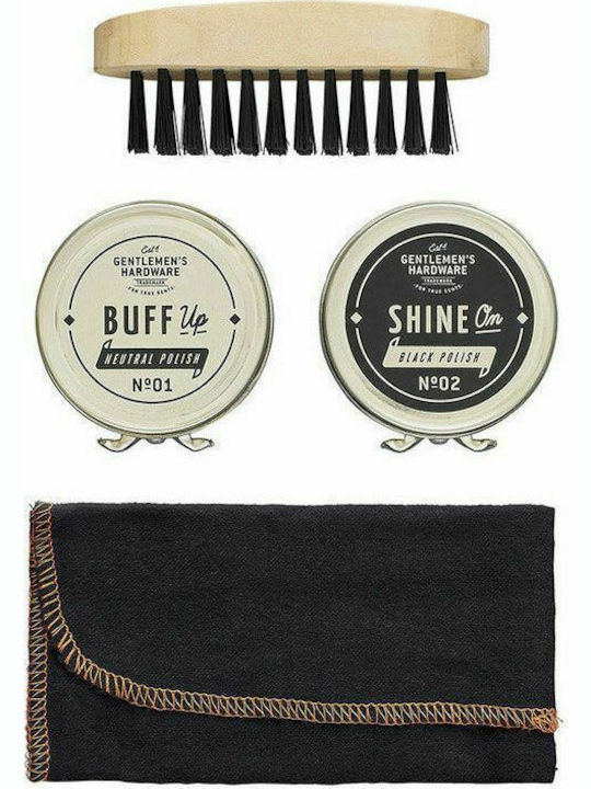 Gentlemen's Hardware Travel Shine Tin Σετ Περιποίησης Παπουτσιών 4τμχ